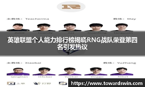 英雄联盟个人能力排行榜揭晓RNG战队荣登第四名引发热议